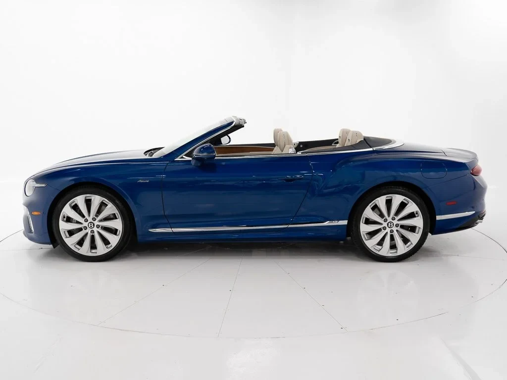 2026 Bentley Continental GTC Azure, side profile, Sequin Blue