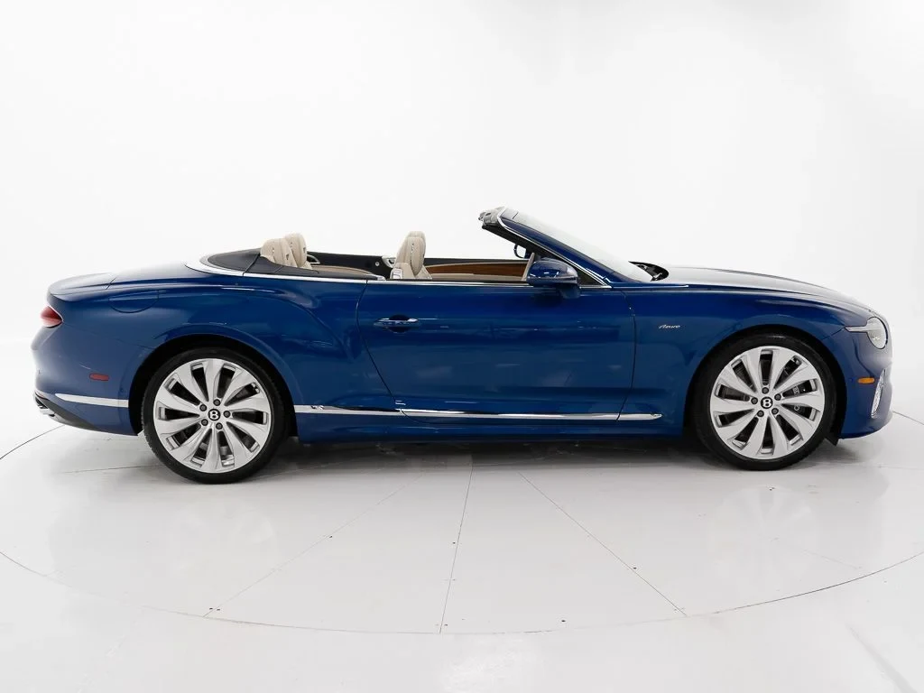 2026 Bentley Continental GTC Azure, side profile, Sequin Blue