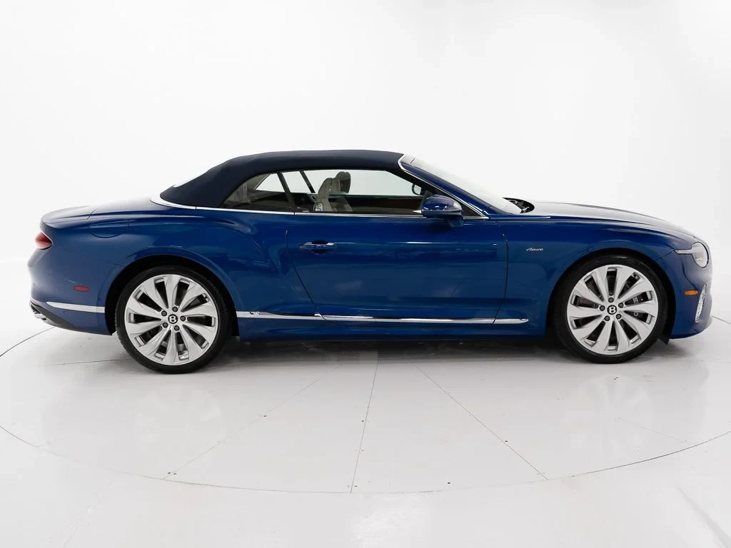 2026 Bentley Continental GTC Azure, side profile, Sequin Blue