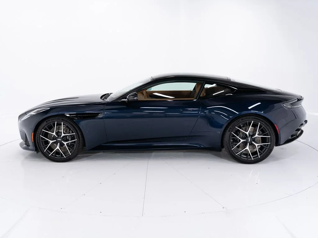 2026 Aston Martin DB12, side profile, Midnight Blue