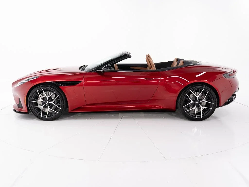 2026 Aston Martin DB12 Volante, side profile, Q Supernova Red