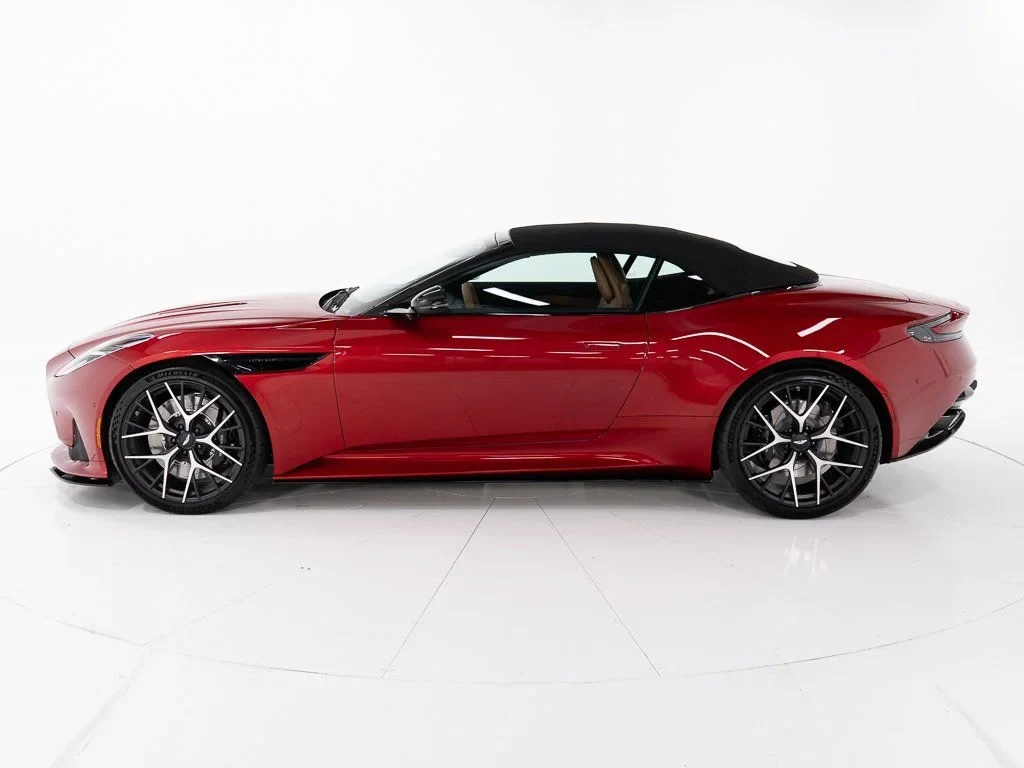 2026 Aston Martin DB12 Volante, side profile, Q Supernova Red