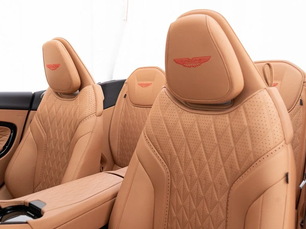 2026 Aston Martin DB12 Volante interior, seats, Onyx Black / Copper Tan Metallic