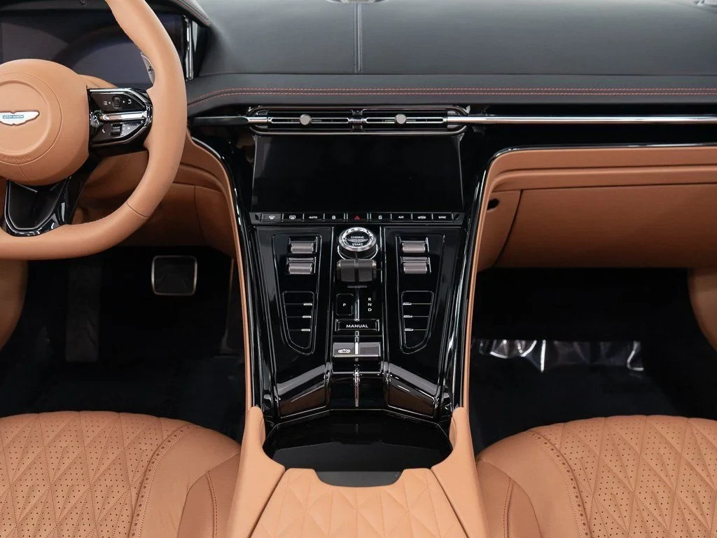 2026 Aston Martin DB12 Volante interior, Onyx Black / Copper Tan Metallic