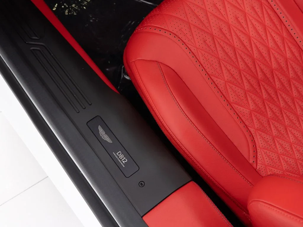 2026 Aston Martin DB12 Volante interior, seats, Onyx Black / Spicy Red