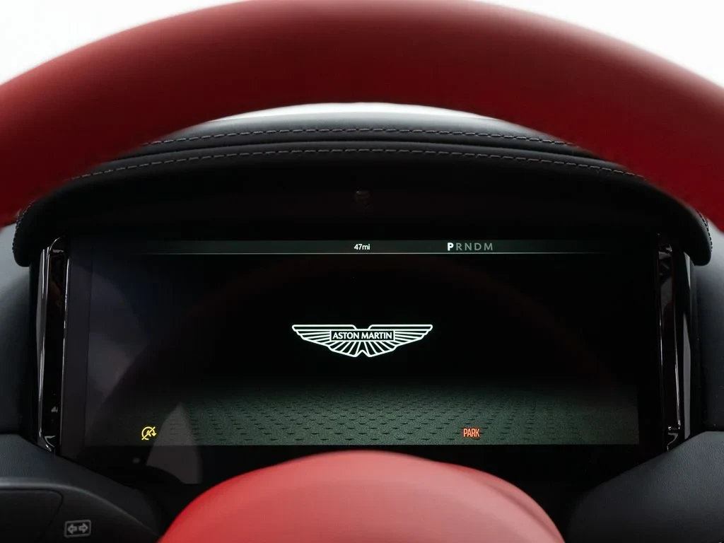 2026 Aston Martin DB12 Volante interior, Onyx Black / Spicy Red