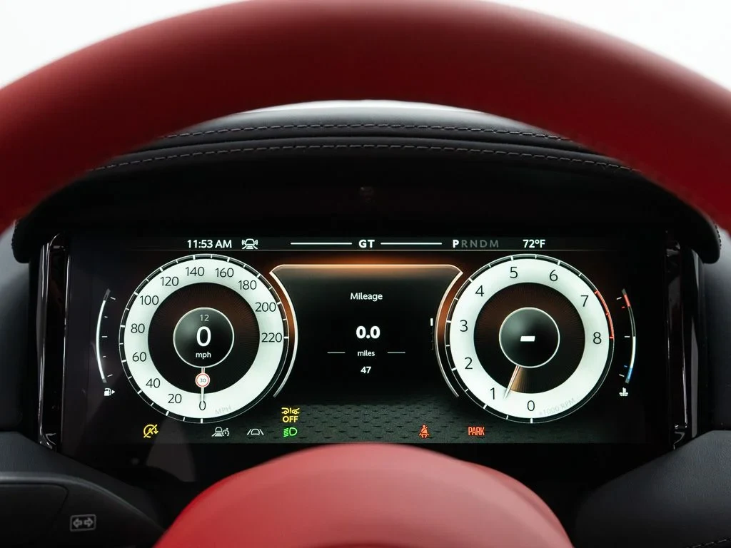 2026 Aston Martin DB12 Volante interior, Onyx Black / Spicy Red