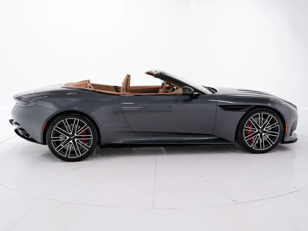 2026 Aston Martin DB12 Volante, side profile, Xenon Grey