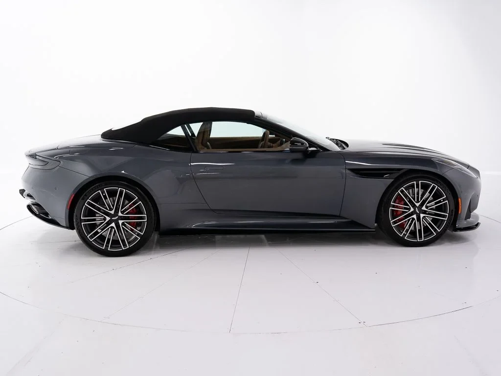 2026 Aston Martin DB12 Volante, side profile, Xenon Grey