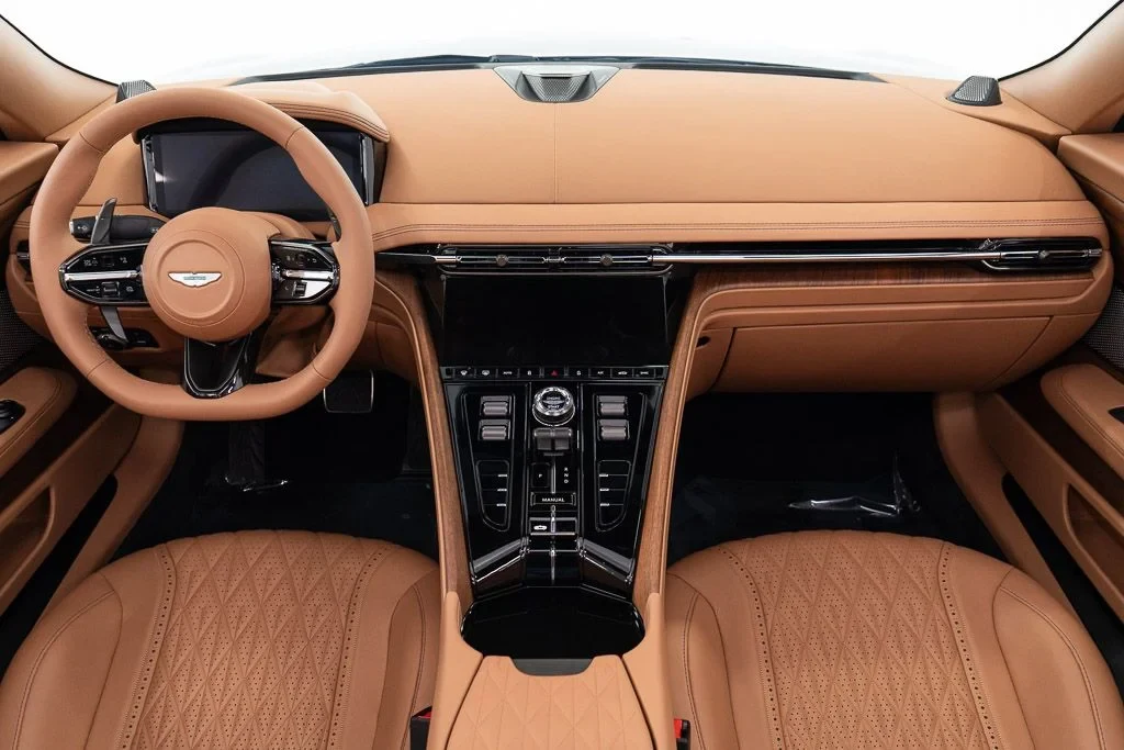 2026 Aston Martin DB12 Volante interior, dashboard, Copper Tan Metallic