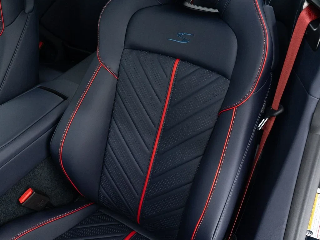 2026 Aston Martin DB12 S interior, seats, Dark Knight w/Stitching in Spicy Red