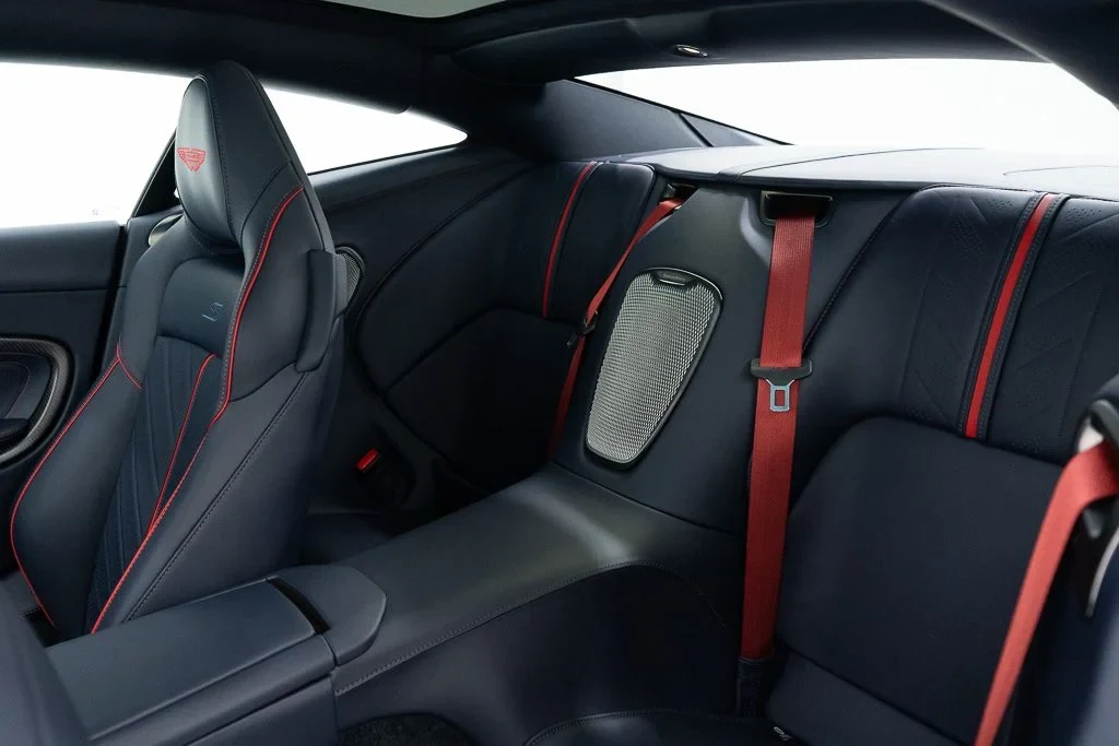 2026 Aston Martin DB12 S interior, seats, Dark Knight w/Stitching in Spicy Red