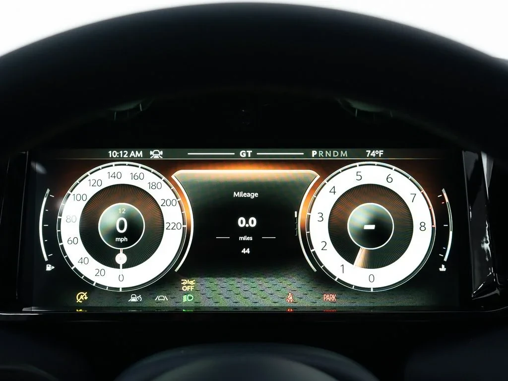 2026 Aston Martin DB12 S interior, Dark Knight w/Stitching in Spicy Red