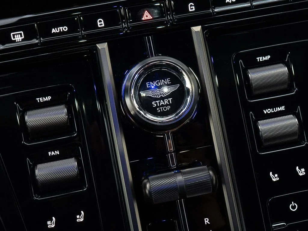 2026 Aston Martin Vantage S interior, center console, Onyx Black