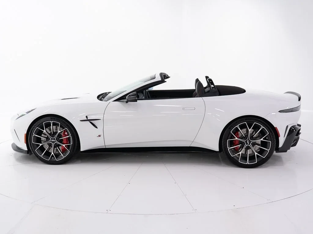 2026 Aston Martin Vantage S Roadster, side profile, Lunar White