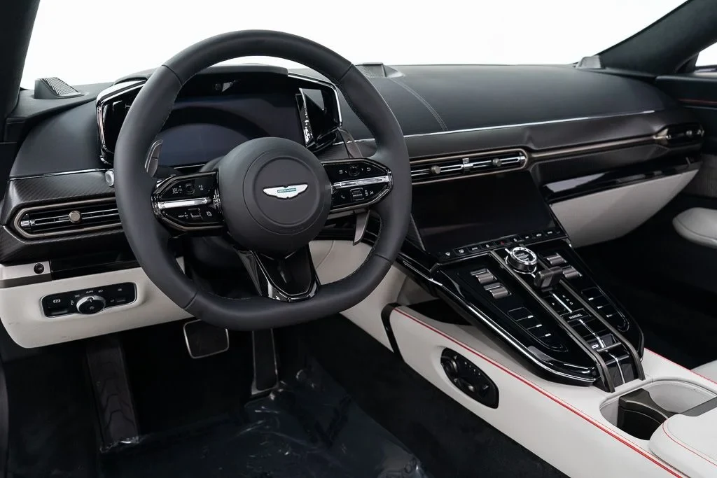 2026 Aston Martin Vantage S Roadster interior, dashboard, Onyx Black / Light Argento Metallic
