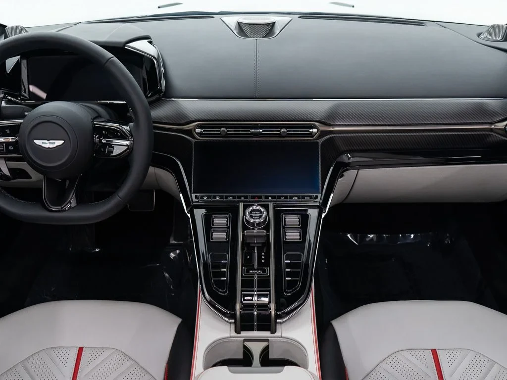 2026 Aston Martin Vantage S Roadster interior, Onyx Black / Light Argento Metallic