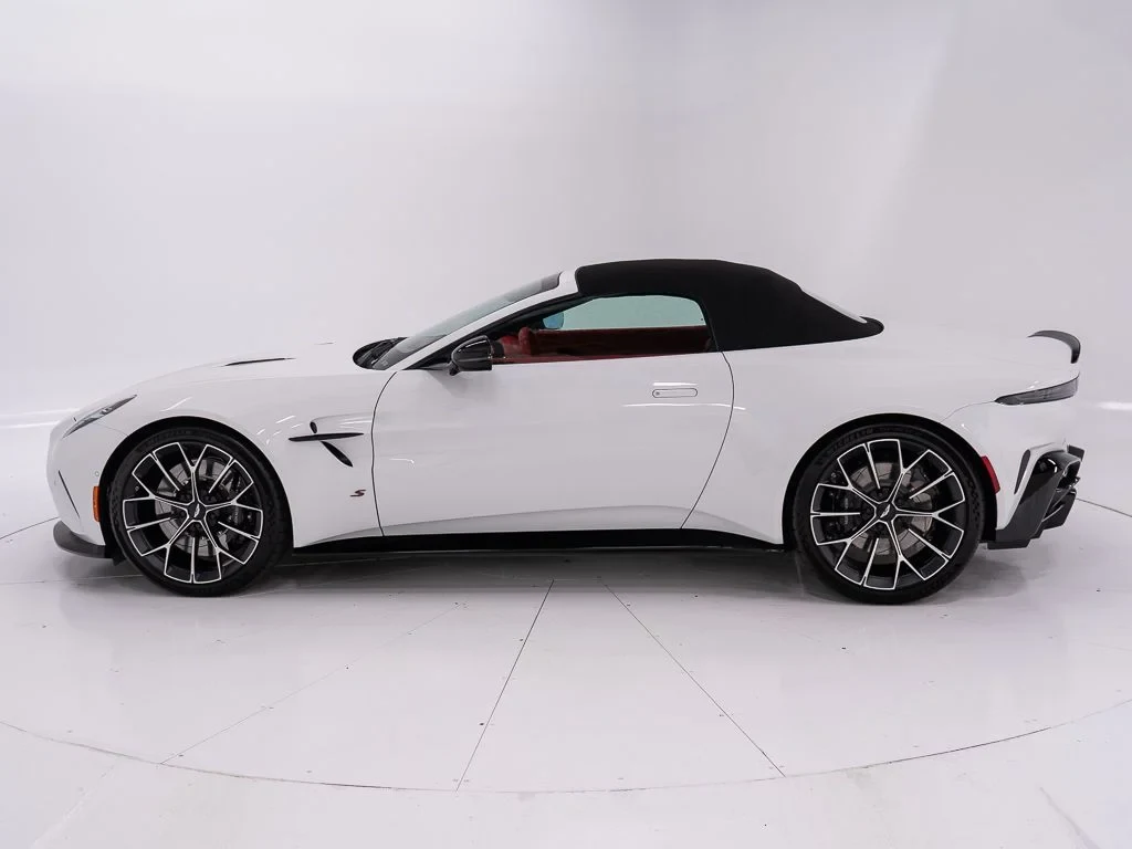 2026 Aston Martin Vantage S Roadster, side profile, Lunar White