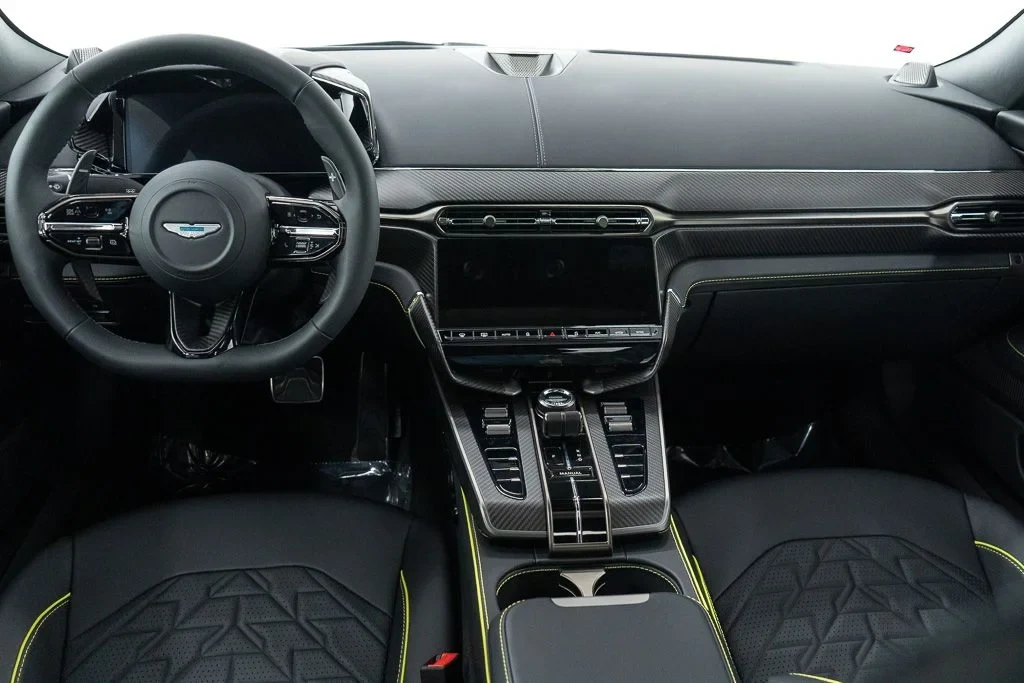 2026 Aston Martin Vanquish interior, Onyx Black w/Accents in AMR Lime