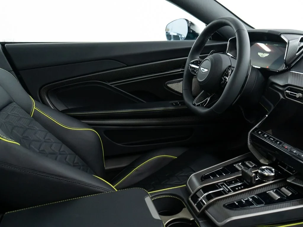 2026 Aston Martin Vanquish interior, Onyx Black w/Accents in AMR Lime