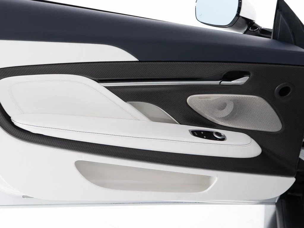 2026 Aston Martin Vanquish Volante interior, door panel, Dark Knight / Q Glacier White