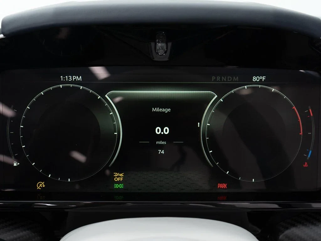 2026 Aston Martin Vanquish Volante interior, Dark Knight / Q Glacier White
