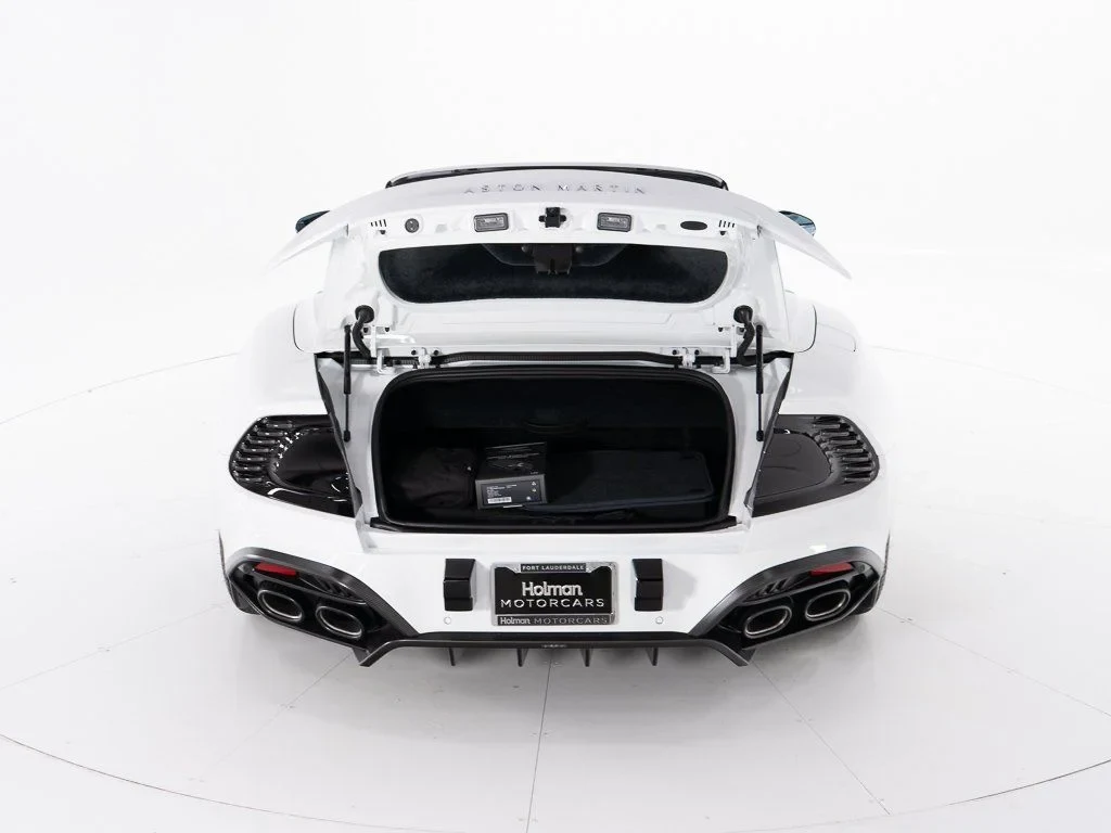 2026 Aston Martin Vanquish Volante, rear three-quarter view, Zenith White