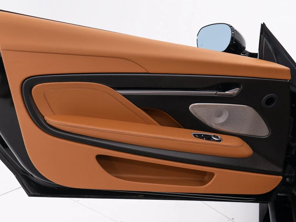 2026 Aston Martin Vanquish Volante interior, door panel, Oxford Tan
