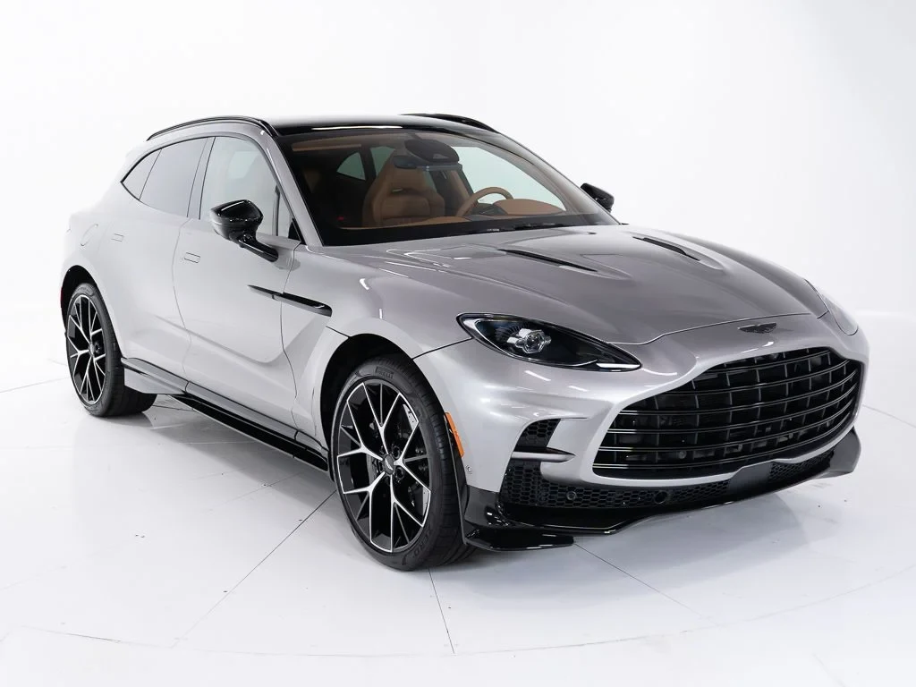 2026 Aston Martin DBX 707 for sale, front three-quarter view, Aluminite Silver
