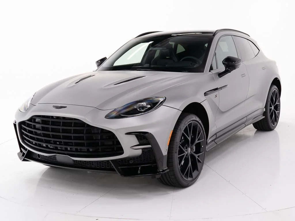2026 Aston Martin DBX S for sale, front three-quarter view, Q Satin Aluminite Silver