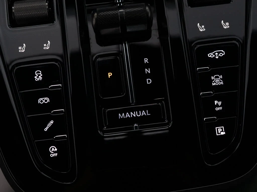 2026 Aston Martin DBX S interior, center console, Onyx Black / Arden Green Metallic