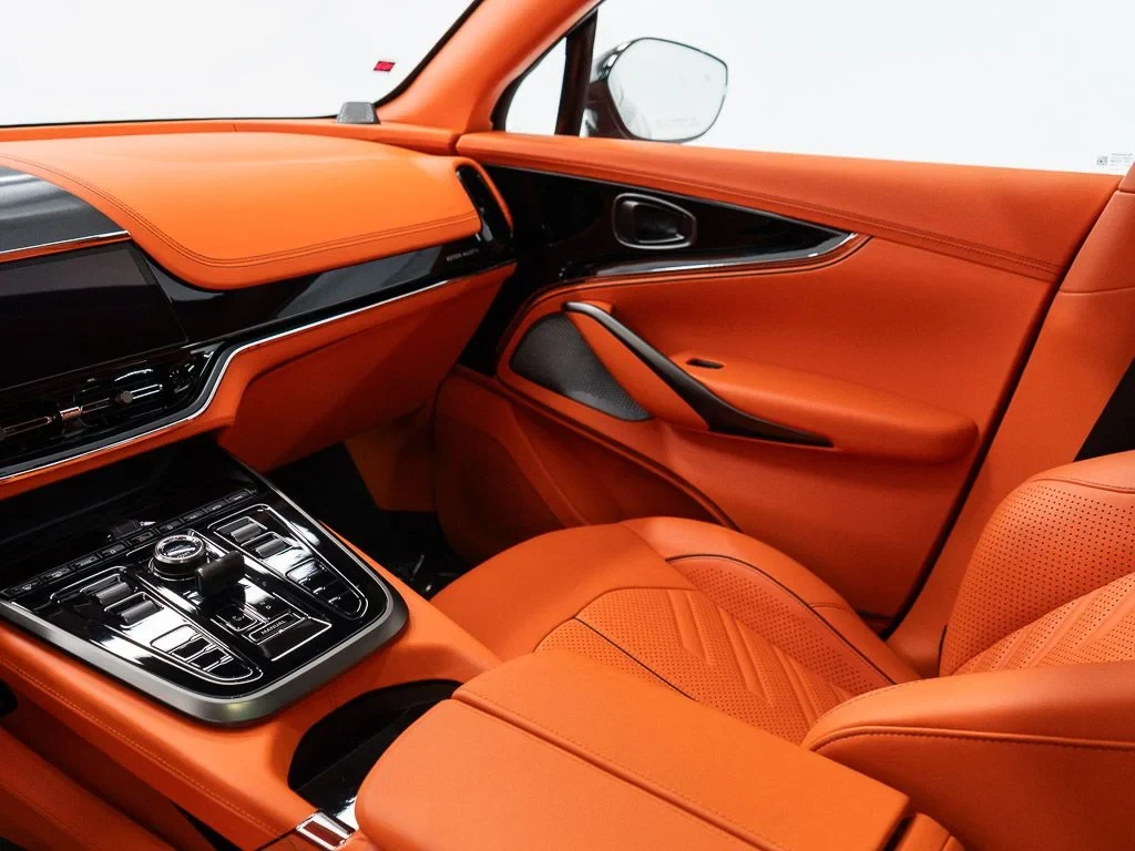 2026 Aston Martin DBX S interior, seats, Q Californian Poppy