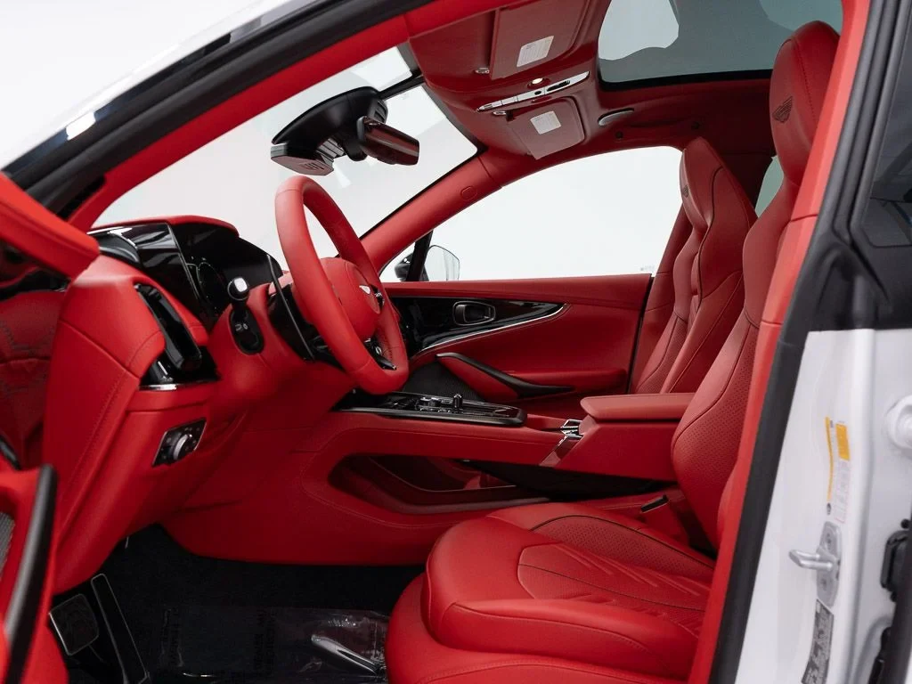 2026 Aston Martin DBX S interior, seats, Spicy Red w/Stitching in Obsidian Black
