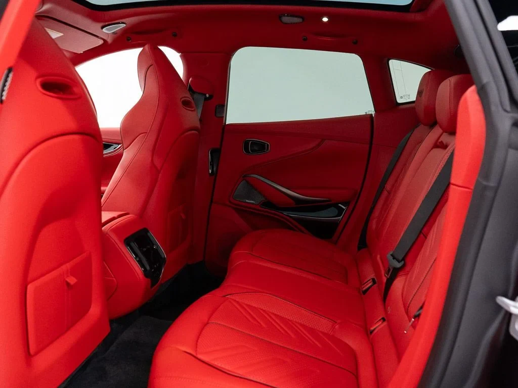 2026 Aston Martin DBX S interior, seats, Spicy Red w/Stitching in Onyx Black