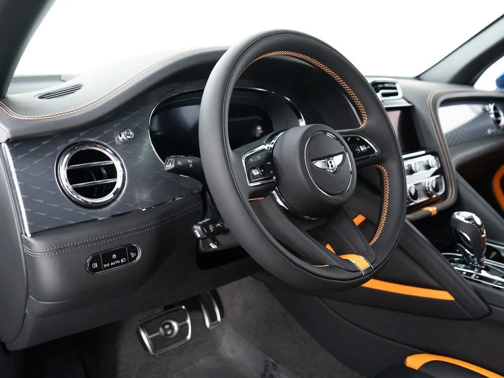 2026 Bentley Bentayga Speed interior, dashboard, Beluga/Mandarin - by Mulliner