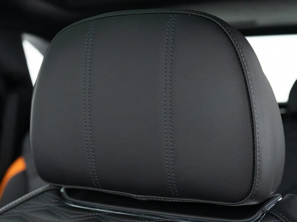 2026 Bentley Bentayga Speed interior, seats, Beluga/Mandarin - by Mulliner