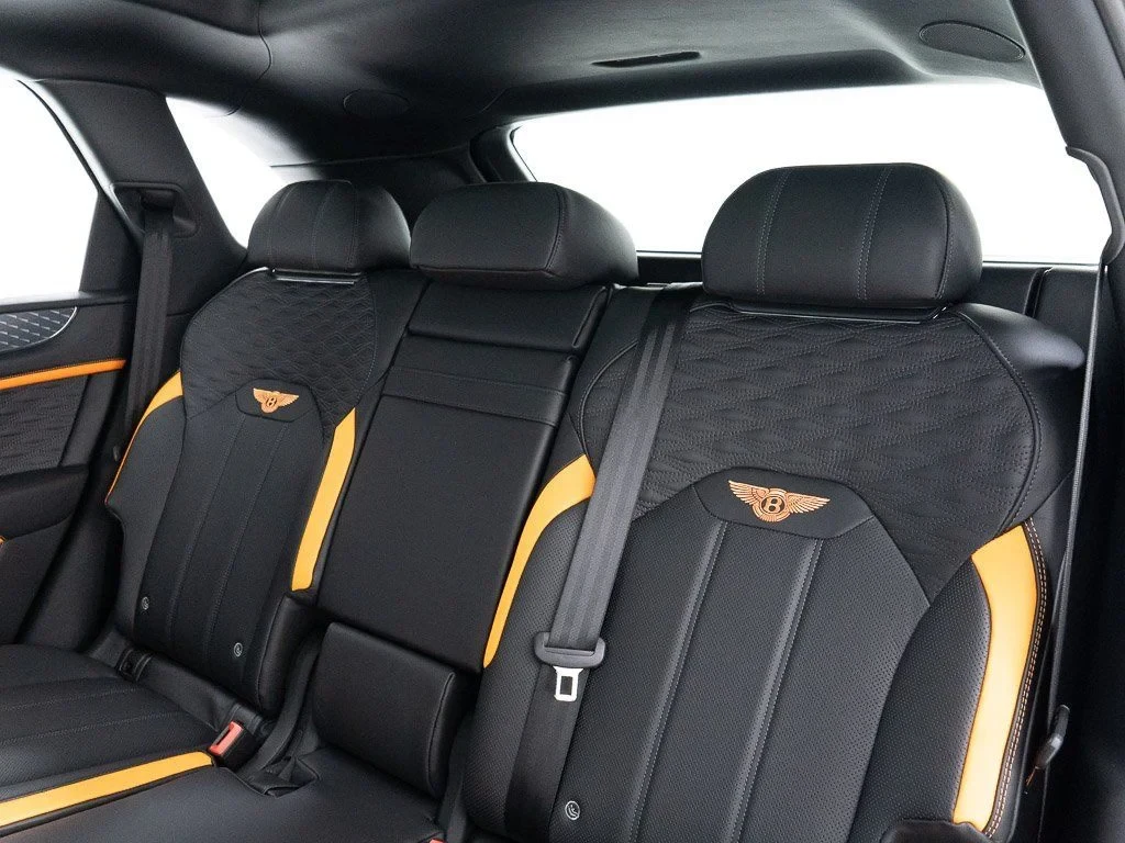 2026 Bentley Bentayga Speed interior, seats, Beluga/Mandarin - by Mulliner