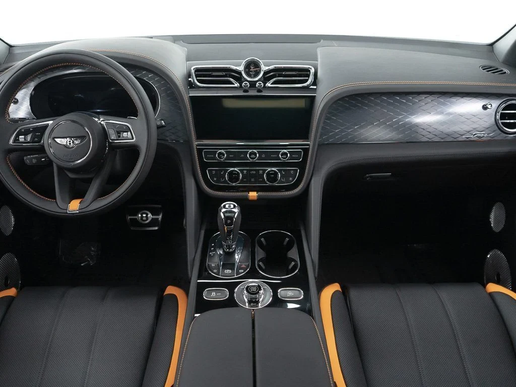 2026 Bentley Bentayga Speed interior, Beluga/Mandarin - by Mulliner