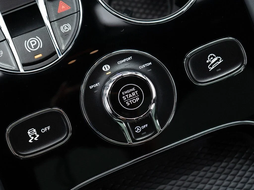 2026 Bentley Bentayga Speed interior, center console, Beluga/Mandarin - by Mulliner