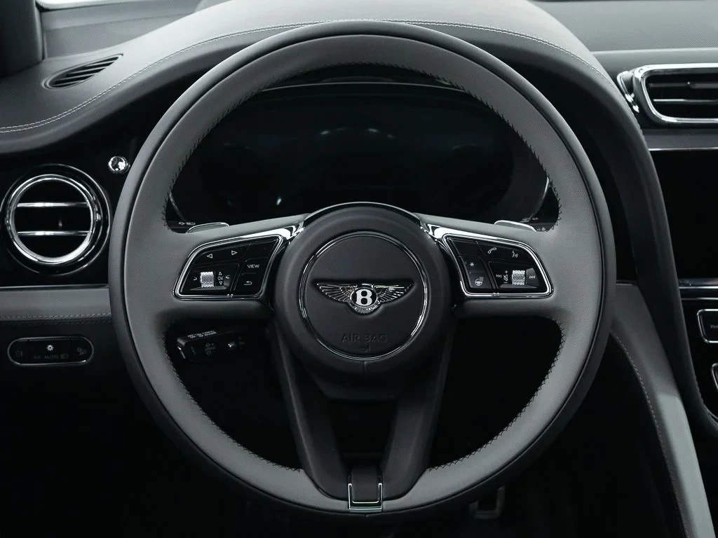 2026 Bentley Bentayga EWB Azure interior, steering wheel, Gravity Grey / Beluga