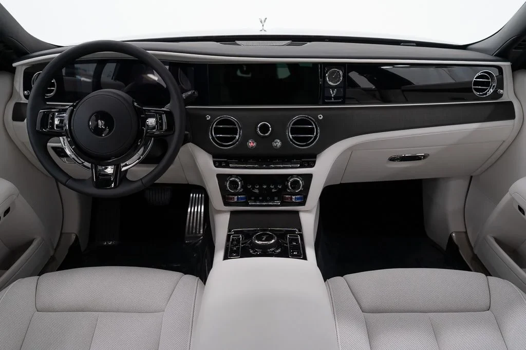 2027 Rolls-Royce Ghost interior, dashboard, Grace White / Tailored Purple / Black