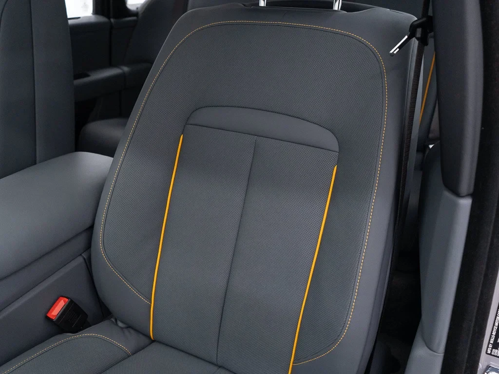 2027 Rolls-Royce Cullinan interior, seats, Scivaro Grey w/Stitching in Forge Yellow