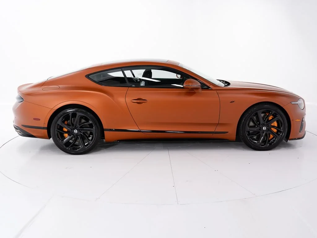 2026 Bentley Continental GT S, side profile, Orange Flame Satin - by Mulliner