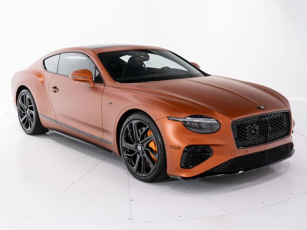 2026 Bentley Continental GT S for sale, front three-quarter view, Orange Flame Satin - by Mulliner