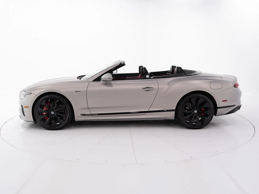 2026 Bentley Continental GTC Azure, side profile, Extreme Silver Satin - by Mulliner
