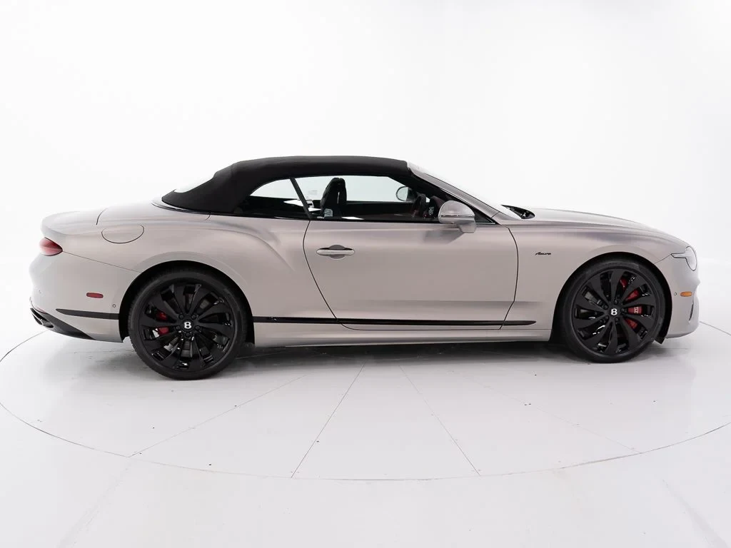 2026 Bentley Continental GTC Azure, side profile, Extreme Silver Satin - by Mulliner