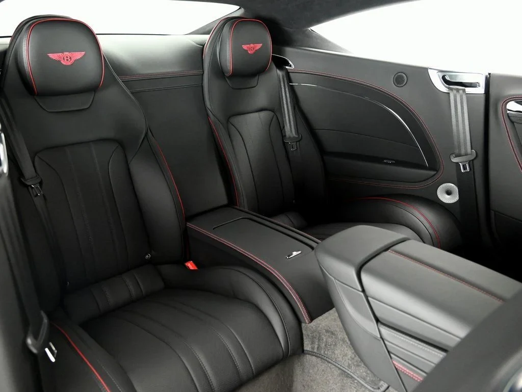2026 Bentley Continental GT V8 interior, seats, Beluga with Hotspur Red Stitching