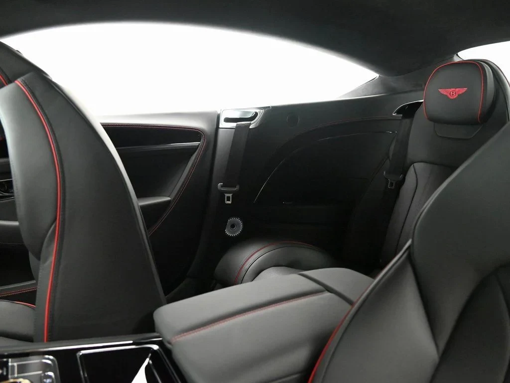 2026 Bentley Continental GT V8 interior, seats, Beluga with Hotspur Red Stitching
