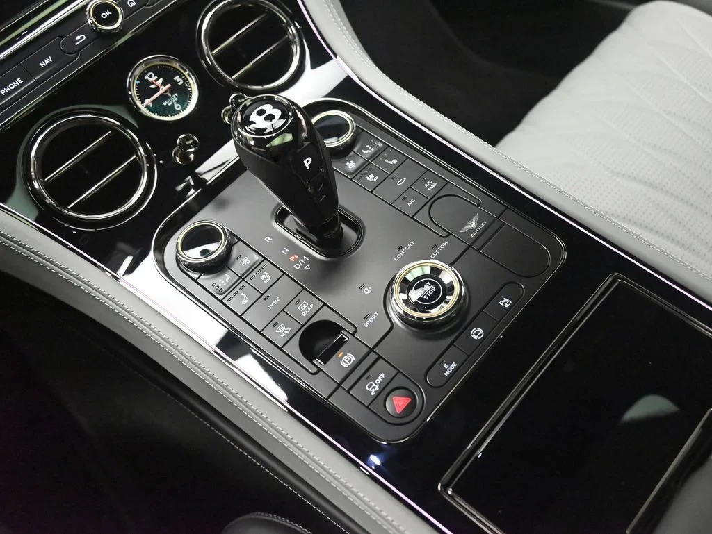 2026 Bentley Continental GT Azure interior, center console, Gravity Grey and Beluga