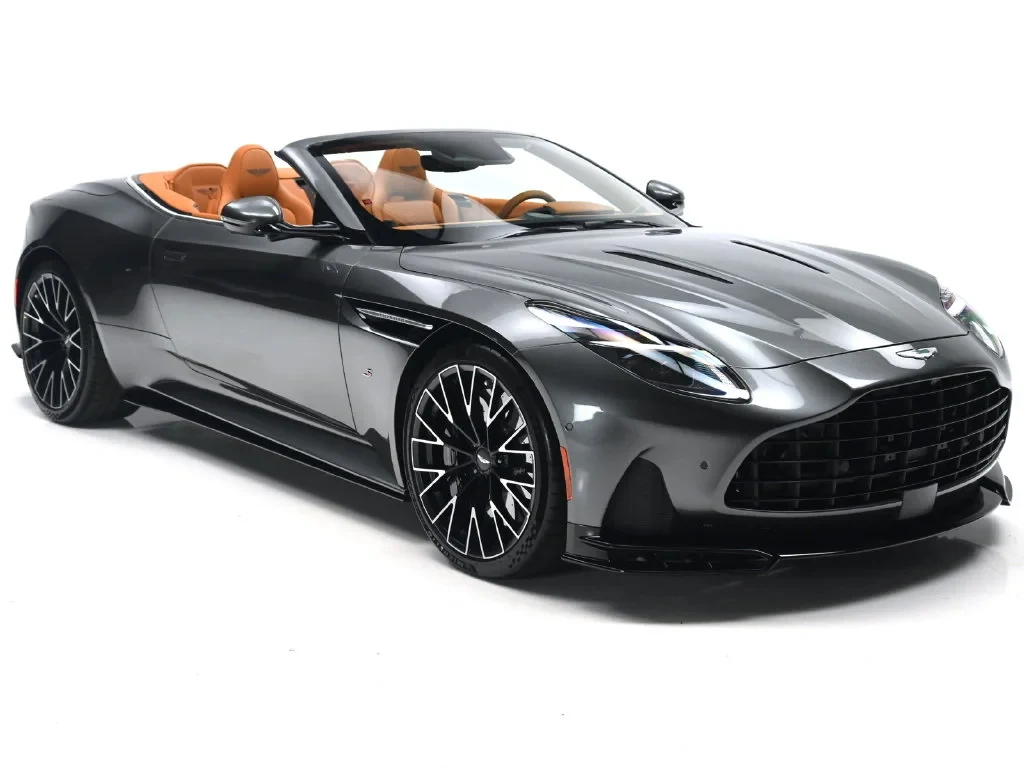 2026 Aston Martin DB12 S Volante for sale, front three-quarter view, Magnetic Silver